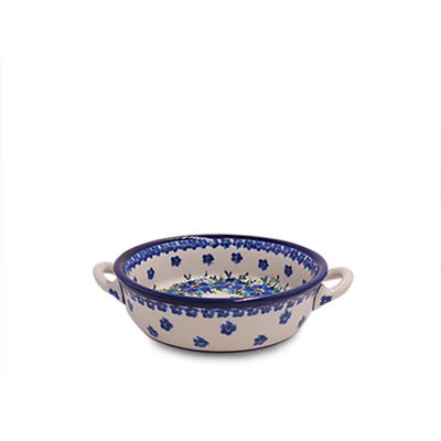 Modern Floral Round Baker w/ Handles