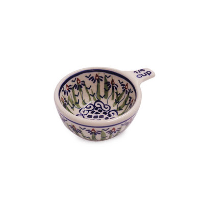 Polish Pottery 1/2 Cup Measuring Cup Wave of Flowers