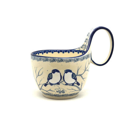 Winter Birds Loop Handle Soup Bowl