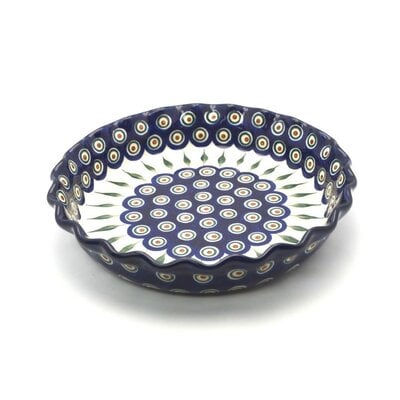 Peacock Fluted Pie Plate