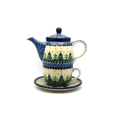 Christmas Trees Stacked Teapot