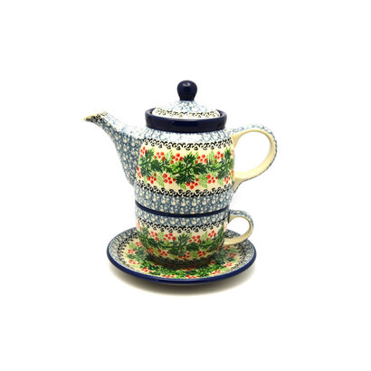 Holly Berry Stacked Teapot