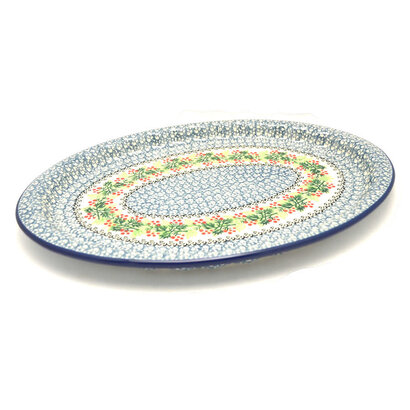 Holly Berry Oval Platter - 14 ½”