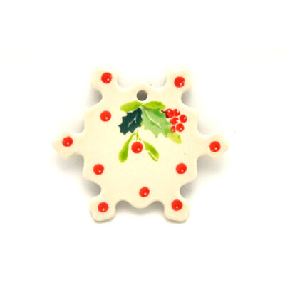 Christmas Holly Snowflake Ornament