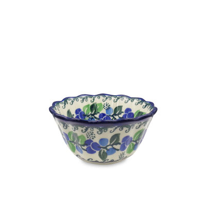 Blue Berries Fluted Bowl