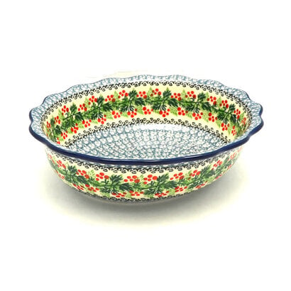 Holly Berry Fluted Oval Casserole