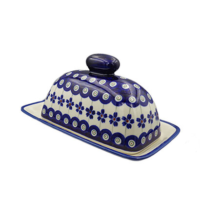 Floral Peacock Butter Dish