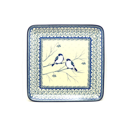 Winter Birds Square Plate