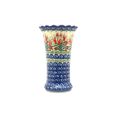 Crimson Bells Fluted Vase