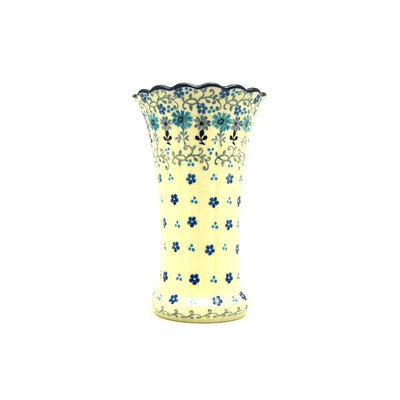 Bachelor Button Fluted Vase