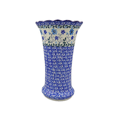 Georgia Blue Fluted Vase