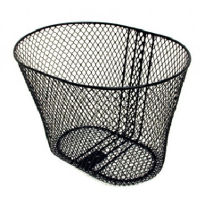 BASKET - Front, Mesh, Roundish, With Fittings Bracket & Stay, Black, 27cm x 36cm x 25cm
