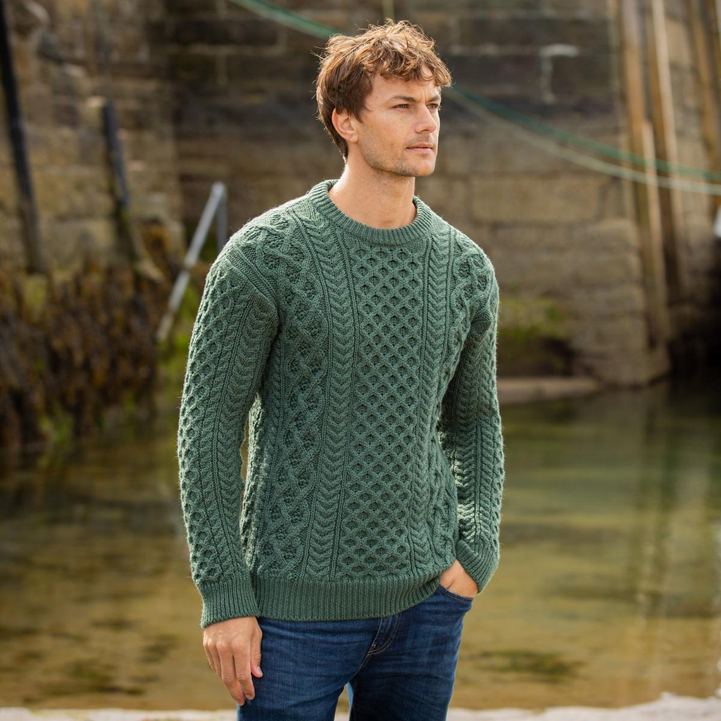 blasket honeycomb stitch aran sweater