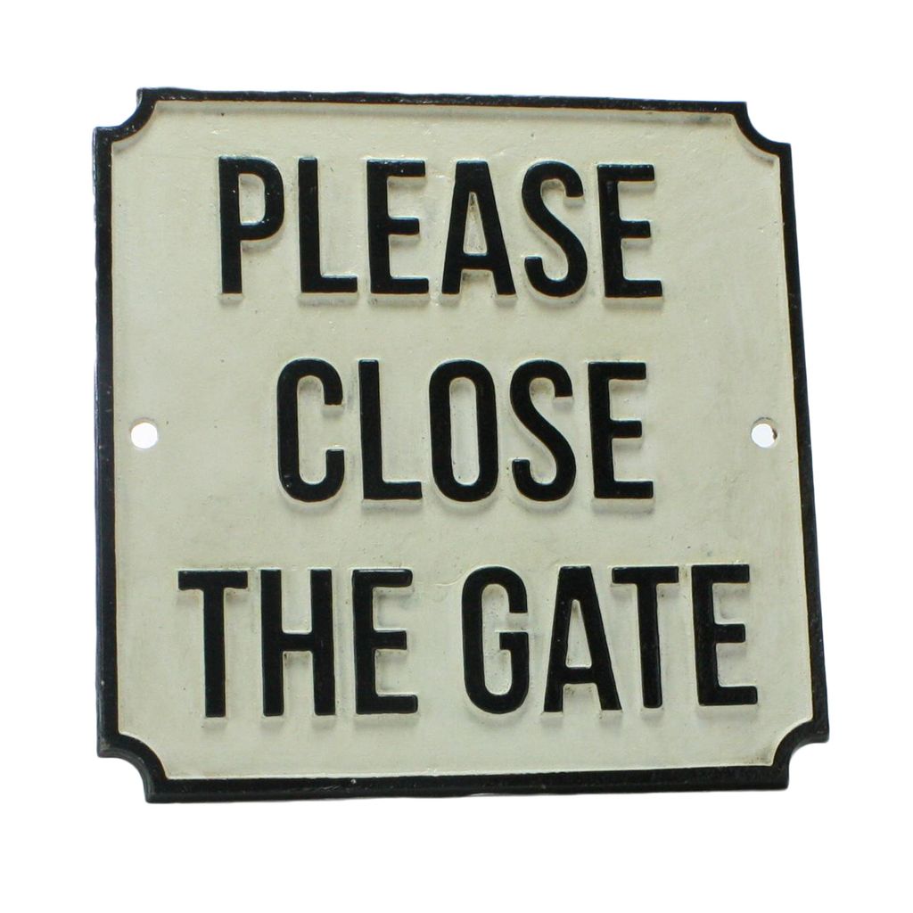Targa In Metallo 30,5x20,3 Cm – "Please Close The Gate So The Dog Doesn't Get Out" – Cartello Per Recinzione, Giardino, Cancello