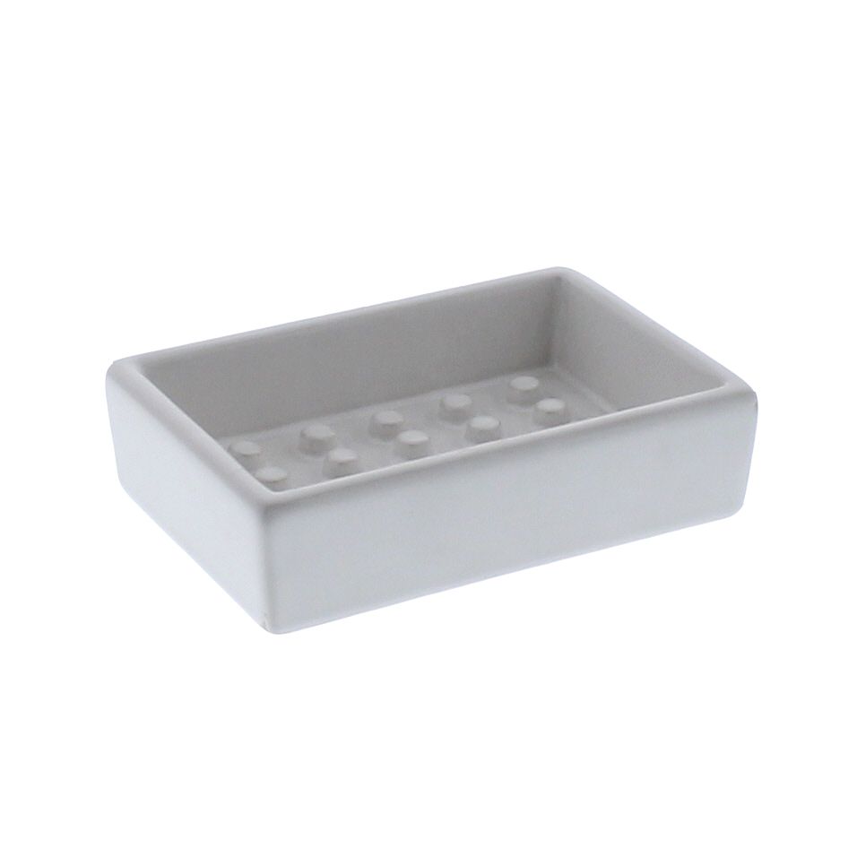 Homart Ceramic Soap Dish Raised Peg Rectangle Matte White Ceramic Soap Dish Raised Peg Rectangle Matte White