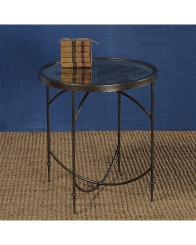 Homart Carrefour Mirrored Side Table Antique Nickel Mirror