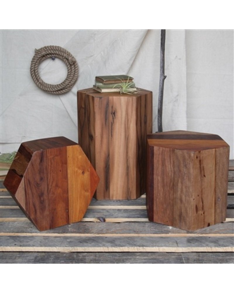 Homart Hexagonal Wood Block Sm Natural Homart Hexagonal Wood Block Sm Natural