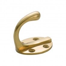 Australia Robe Hook Single Oval BP Polished Brass H50xP42mm