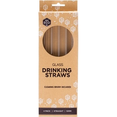 Australia EVER ECO Glass Straw STRAIGHT - 4pack + brush