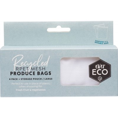 Australia EVER ECO Reusable Fruit & Veg Bags + Storage Pouch - 4 pk