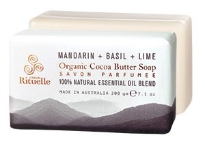 Australia EQ 200gm Organic Cocoa Soap Basil Mandarin & Lime