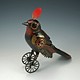 USA Black Bird on Wheels - Steampunk ornament
