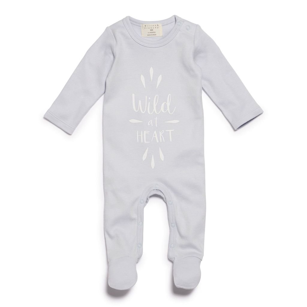 Australia WILD AT HEART GROWSUIT WITH FEET BLUE - 1-3 months