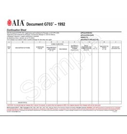 G703–1992, Continuation Sheet for G702