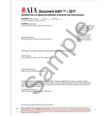 A401–2017, Standard Form of Agreement Between Contractor and Subcontractor