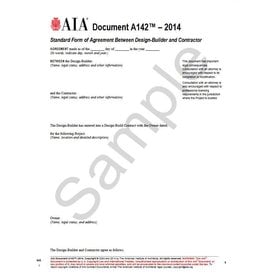 A142–2004, Standard Form of Agreement Between Design-Builder and Contractor