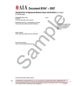 B104–2007, Standard Form of Agreement Between Owner and Architect for a Project of Limited Scope