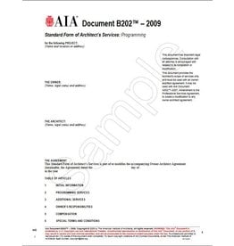 B202-2009 Standard Form of Architect's Services: Programming