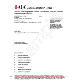 C196-2008 Standard Form of Agreement/Single Purpose Ent/Owner IPD