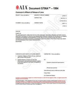 G706A–1994, Contractor’s Affidavit of Release of Liens