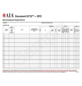 G712–1972, Shop Drawing and Sample Record