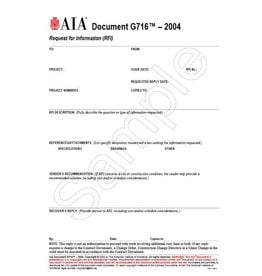 G716–2004, Request for Information (RFI)