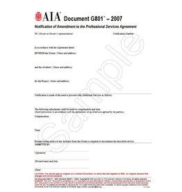 G801 Notification Of Amendment To The Professional Services Agreement