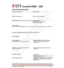 G806–2001, Project Parameters Worksheet