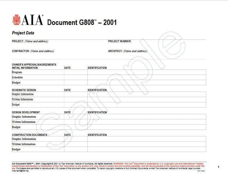 G808–2001, Project Data