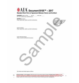 B105–2017 (formerly B155–1993), Standard Form of Agreement Between Owner and Architect for a Residential or Small Commercial Project