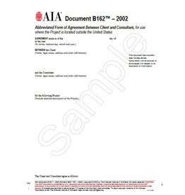 B162-2002 Abb Form Of Agreement Client And Consultant Use Where Project Is Out Of State