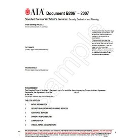 B206 Standardform Of Architects Services Security Evaluation And Planning