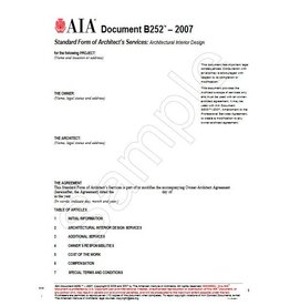 B252-2007 Standard Form Of Architects Services Architectural Interior Design