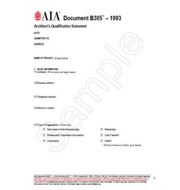 B305-1993 Architect's Qualification Statement