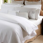 Matouk Ansonia Bedding Collection White 500TC Percale Satin Stitch Detail