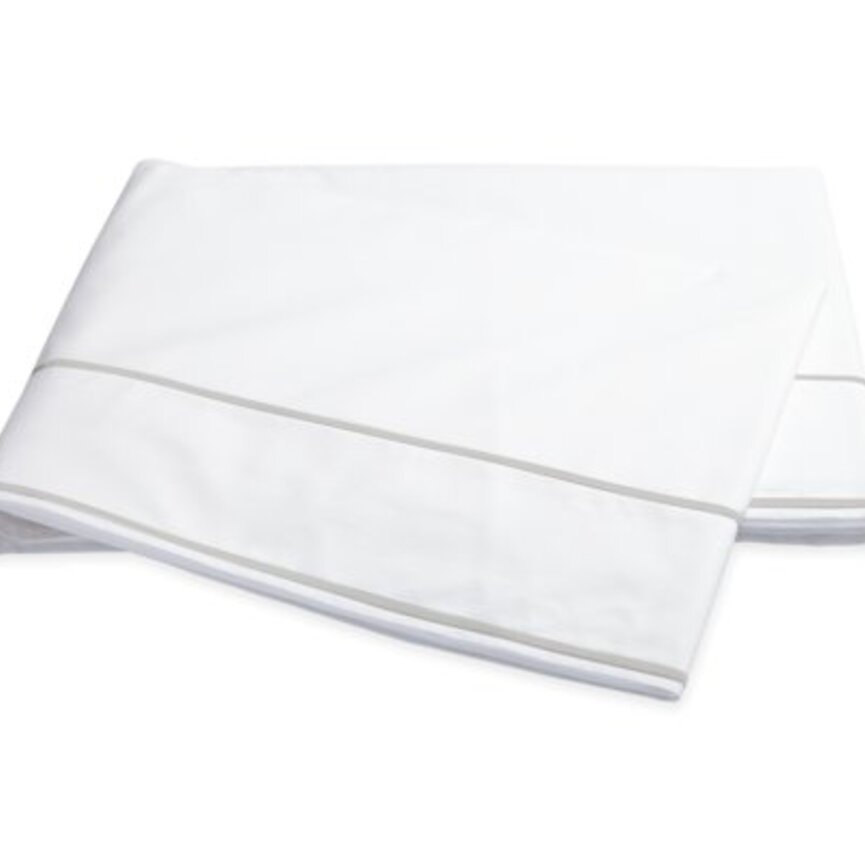 Matouk Ansonia Bedding Collection White 500TC Percale Satin Stitch Detail