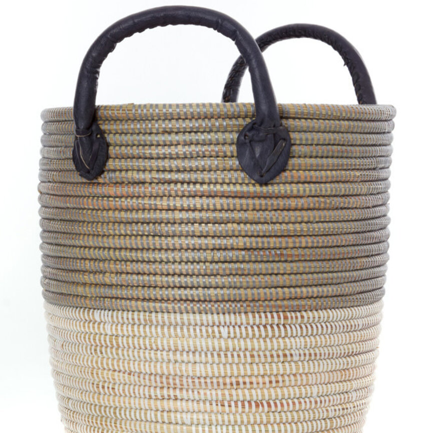 Baskets w/Leather Handles