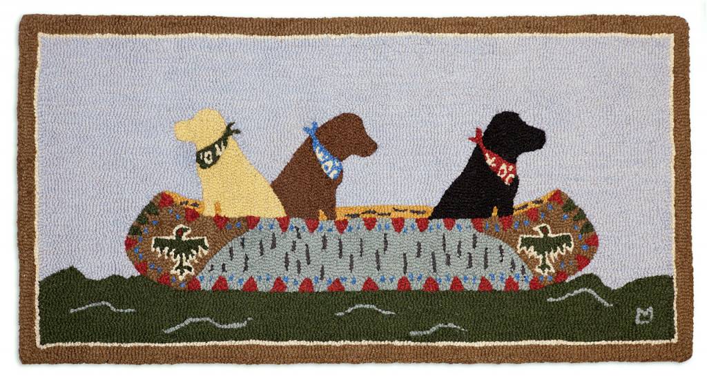 White Water Labs- 2 x 4 Hooked Wool Rug