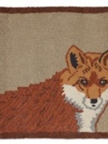 Red Fox Rug- 2x3 Hooked Wool