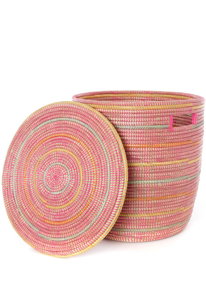 Sunrise Stripes-Flat lid Storage Basket